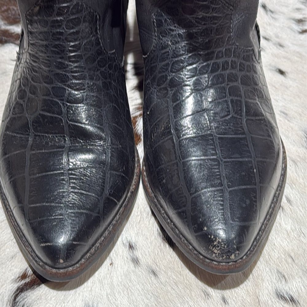 MARC ALPERT 100% LEATHER WESTERN STUDDED BOOTS BURNING MAN SIZE ‎ 8.5 T1 - Picture 4 of 12